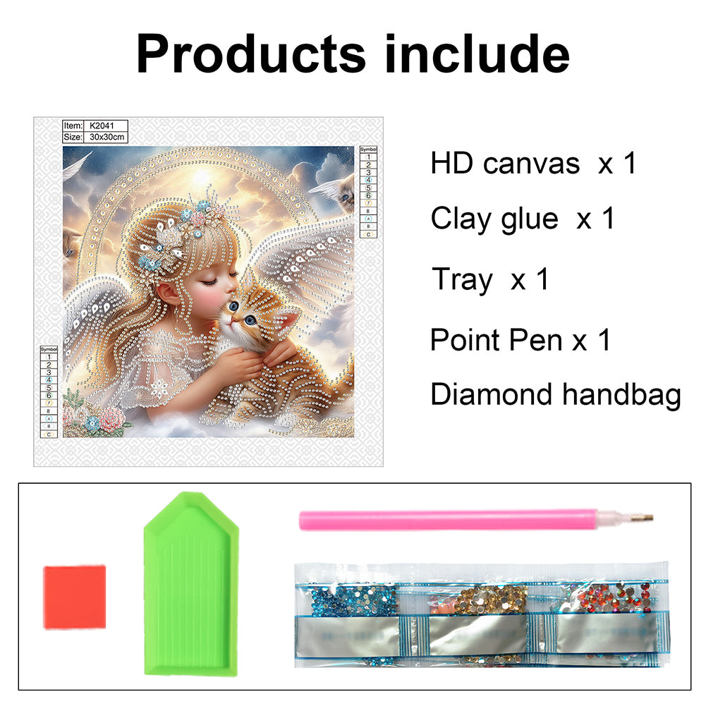 Diamond Painting - Partial Special Shaped - Angel (30*30CM)