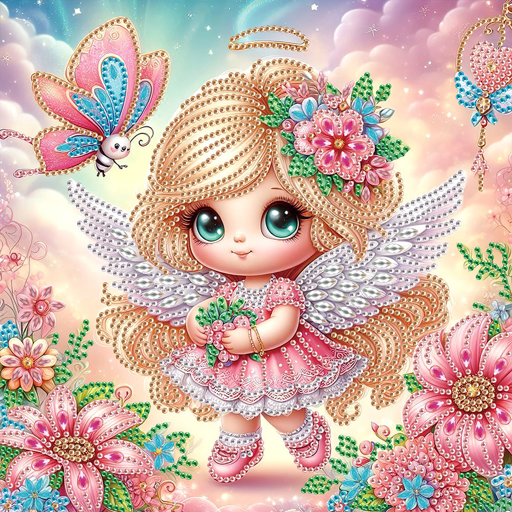 Diamond Painting - Partial Special Shaped - Angel (30*30CM)