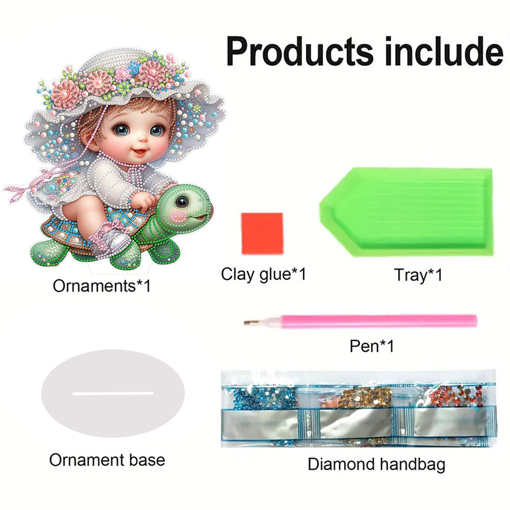 Girls Desktop Diamond Art Kits Rhinestones Desktop Ornaments Bedroom Table Decor