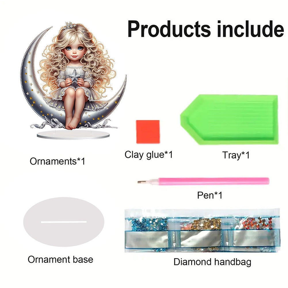 Girls Desktop Diamond Art Kits Rhinestones Desktop Ornaments Bedroom Table Decor