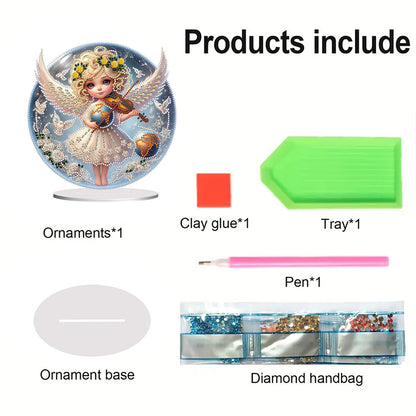 Girls Desktop Diamond Art Kits Rhinestones Desktop Ornaments Bedroom Table Decor
