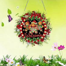 Load image into Gallery viewer, Gingerbread Man Diamond Painting Hanging Ornaments for Garden Window Decor
