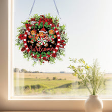 Load image into Gallery viewer, Gingerbread Man Diamond Painting Hanging Ornaments for Garden Window Decor
