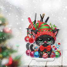Load image into Gallery viewer, Acrylic Special Shape Double Side Snowman Rhinestones Pencil Organizer for Girls
