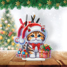 Load image into Gallery viewer, Acrylic Special Shape Double Side Snowman Rhinestones Pencil Organizer for Girls
