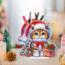 Load image into Gallery viewer, Acrylic Special Shape Double Side Snowman Rhinestones Pencil Organizer for Girls
