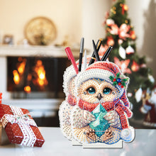 Load image into Gallery viewer, Acrylic Special Shape Double Side Snowman Rhinestones Pencil Organizer for Girls

