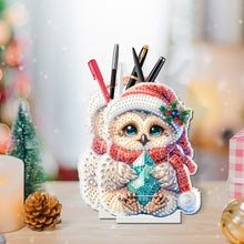 Load image into Gallery viewer, Acrylic Special Shape Double Side Snowman Rhinestones Pencil Organizer for Girls
