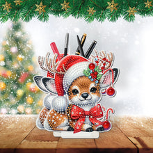 Load image into Gallery viewer, Acrylic Special Shape Double Side Snowman Rhinestones Pencil Organizer for Girls
