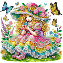 Load image into Gallery viewer, Diamond Painting - Partial Special Shaped - Spring garden girl (30*30CM)
