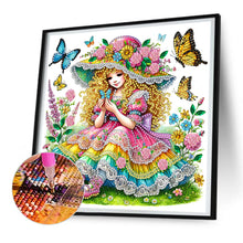 Load image into Gallery viewer, Diamond Painting - Partial Special Shaped - Spring garden girl (30*30CM)
