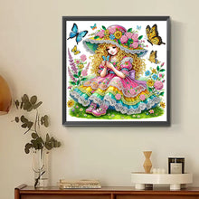 Load image into Gallery viewer, Diamond Painting - Partial Special Shaped - Spring garden girl (30*30CM)
