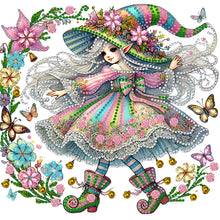 Load image into Gallery viewer, Diamond Painting - Partial Special Shaped - Spring garden girl (30*30CM)
