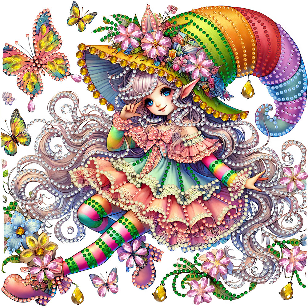 Diamond Painting - Partial Special Shaped - Spring garden girl (30*30CM)