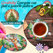 Load image into Gallery viewer, 6Pcs Wooden Christmas Animals Diamond Painting Coasters 5D Diamond Painting Kits
