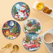 Load image into Gallery viewer, Acrylic Christmas Animals DIY Diamond Dot Kits Round Diamond Painting Table Mats
