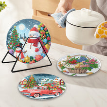 Load image into Gallery viewer, Acrylic Christmas Animals DIY Diamond Dot Kits Round Diamond Painting Table Mats
