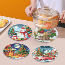 Load image into Gallery viewer, Acrylic Christmas Animals DIY Diamond Dot Kits Round Diamond Painting Table Mats
