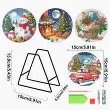 Load image into Gallery viewer, Acrylic Christmas Animals DIY Diamond Dot Kits Round Diamond Painting Table Mats
