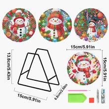Load image into Gallery viewer, Acrylic Christmas Animals DIY Diamond Dot Kits Round Diamond Painting Table Mats
