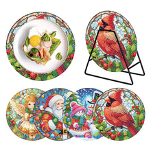 Load image into Gallery viewer, Acrylic Christmas Animals DIY Diamond Dot Kits Round Diamond Painting Table Mats
