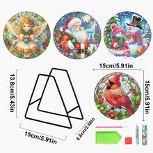 Load image into Gallery viewer, Acrylic Christmas Animals DIY Diamond Dot Kits Round Diamond Painting Table Mats
