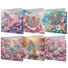 Load image into Gallery viewer, 6Pcs Flower Butterfly DIY Diamond Painting Card for Holiday Party Favors
