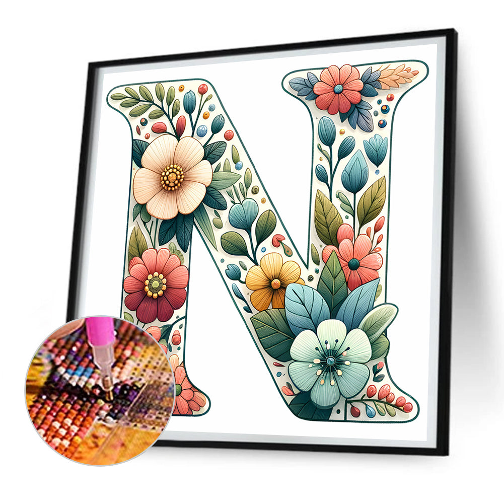 Diamond Painting - Full Round - Fancy letters (30*30CM)