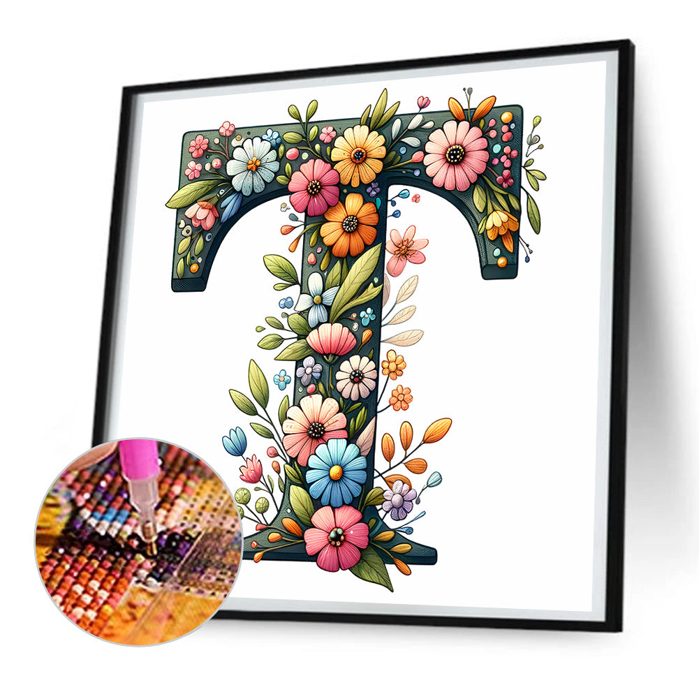 Diamond Painting - Full Round - Fancy letters (30*30CM)