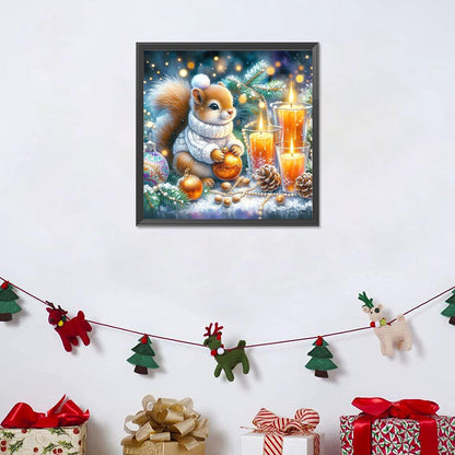 Diamond Painting - Full Round - Squirrel's winter night (30*30CM)