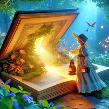Load image into Gallery viewer, Diamond Painting - Full Round - Night visit to the world in the book (30*30CM)
