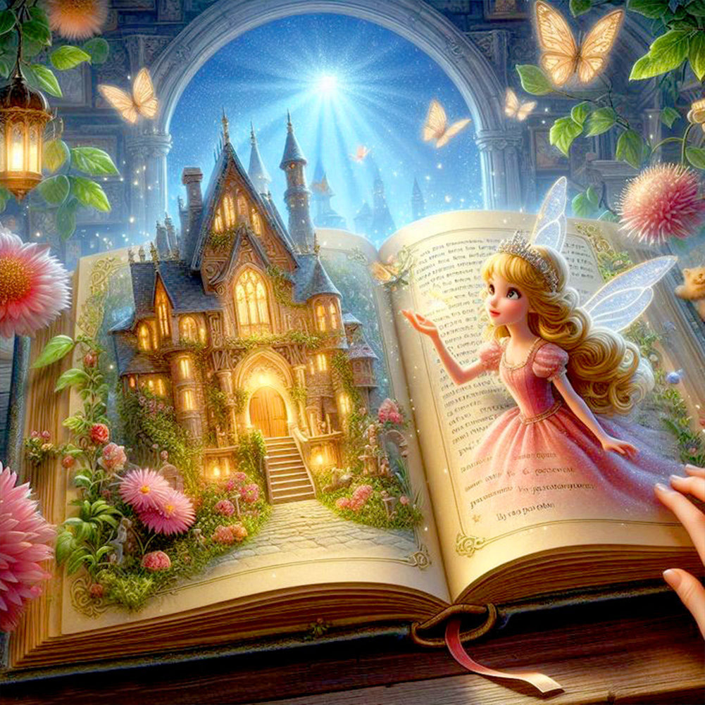 Diamond Painting - Full Round - Fairies in the book (30*30CM)