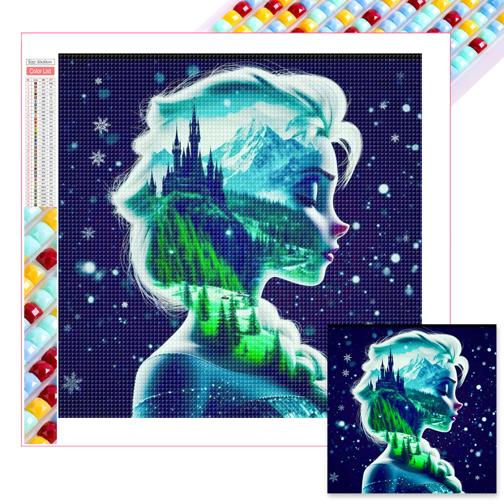 Diamond Painting - Full Square - Princess forest silhouette (30*30CM)