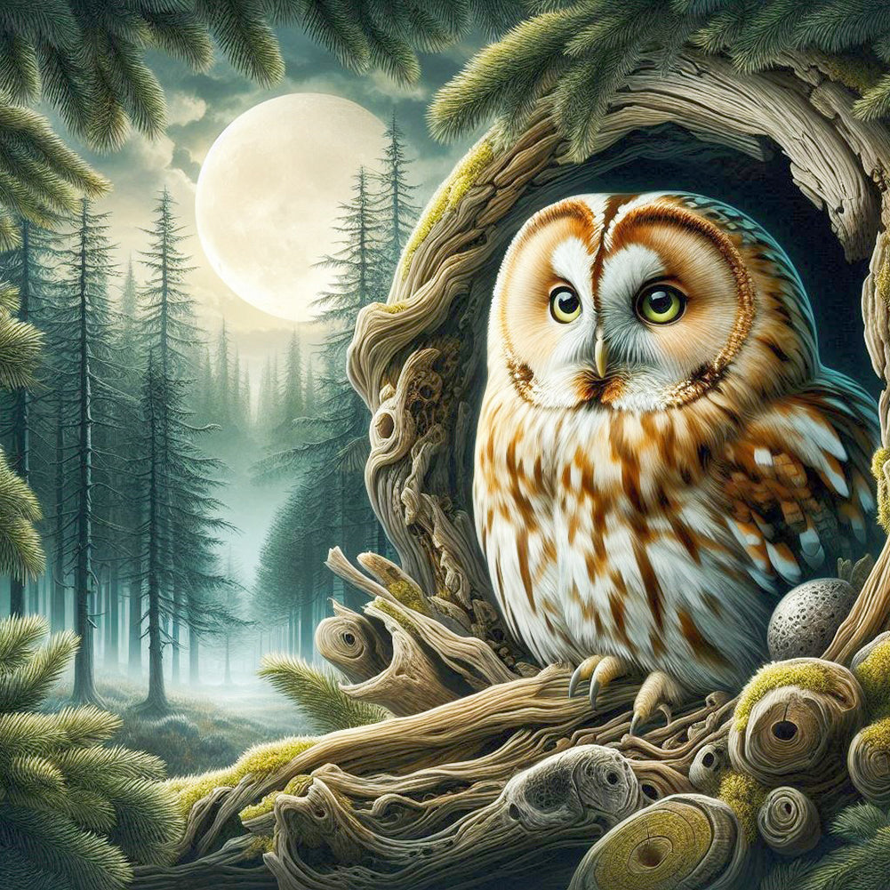 Diamond Painting - Full Square - Owl (40*40CM)