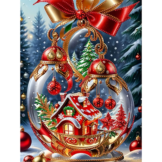Diamond Painting - Partial Special Shaped - Christmas atmosphere crystal ball (30*40CM)