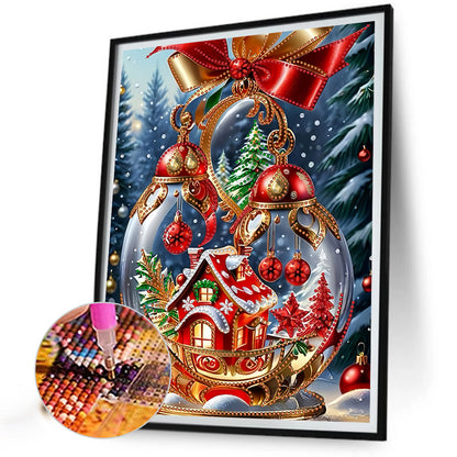 Diamond Painting - Partial Special Shaped - Christmas atmosphere crystal ball (30*40CM)