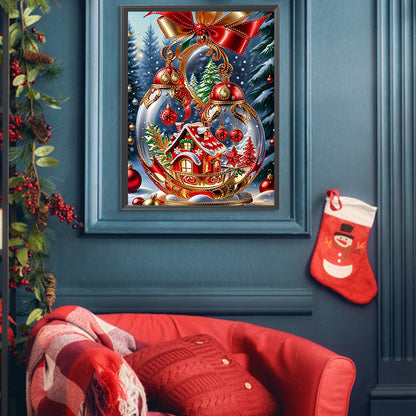 Diamond Painting - Partial Special Shaped - Christmas atmosphere crystal ball (30*40CM)