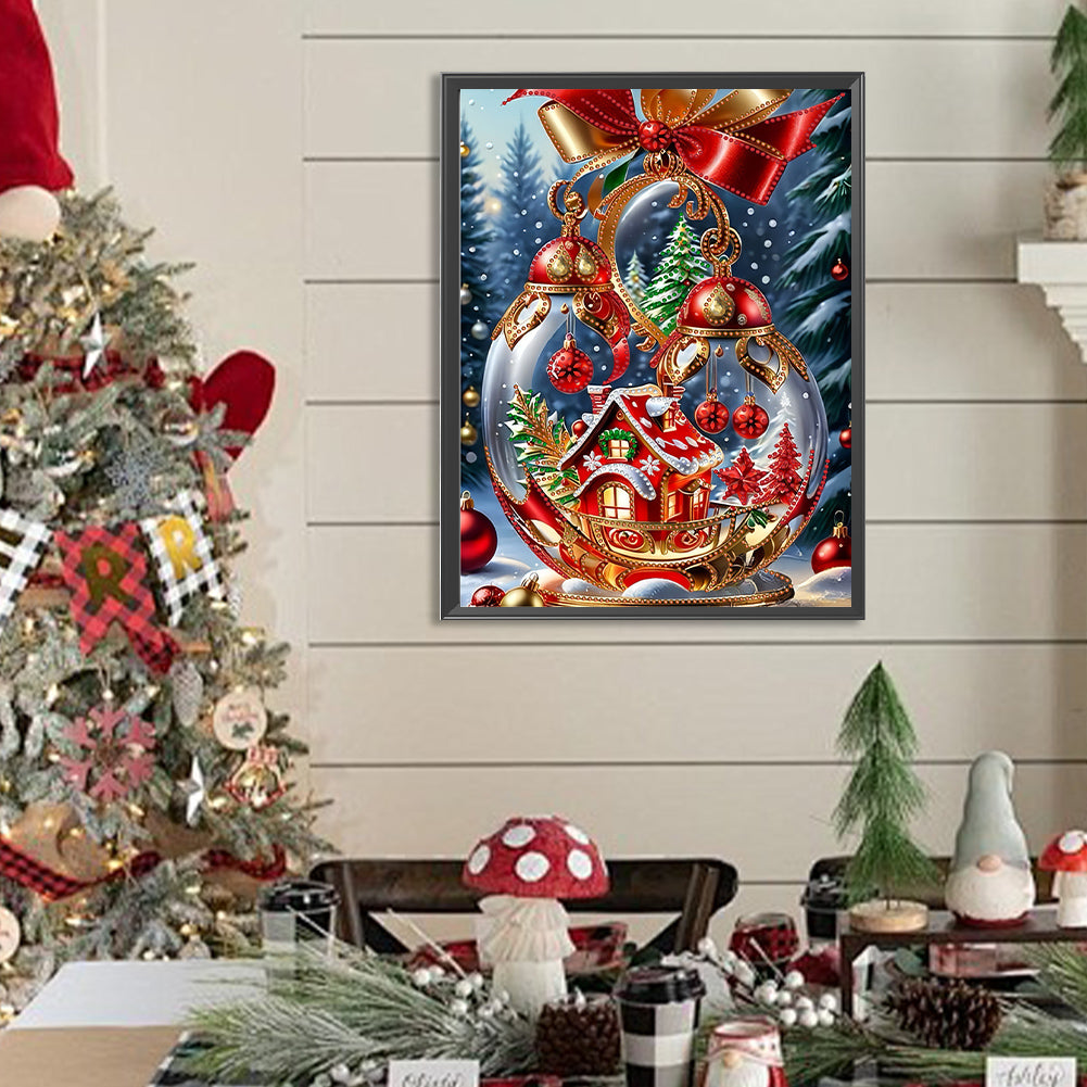 Diamond Painting - Partial Special Shaped - Christmas atmosphere crystal ball (30*40CM)