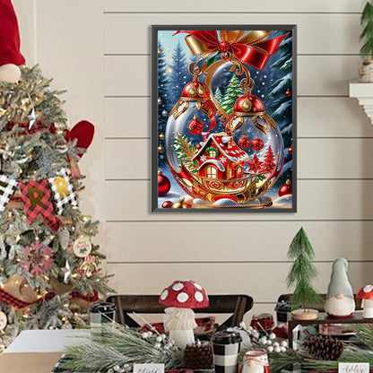 Diamond Painting - Partial Special Shaped - Christmas atmosphere crystal ball (30*40CM)