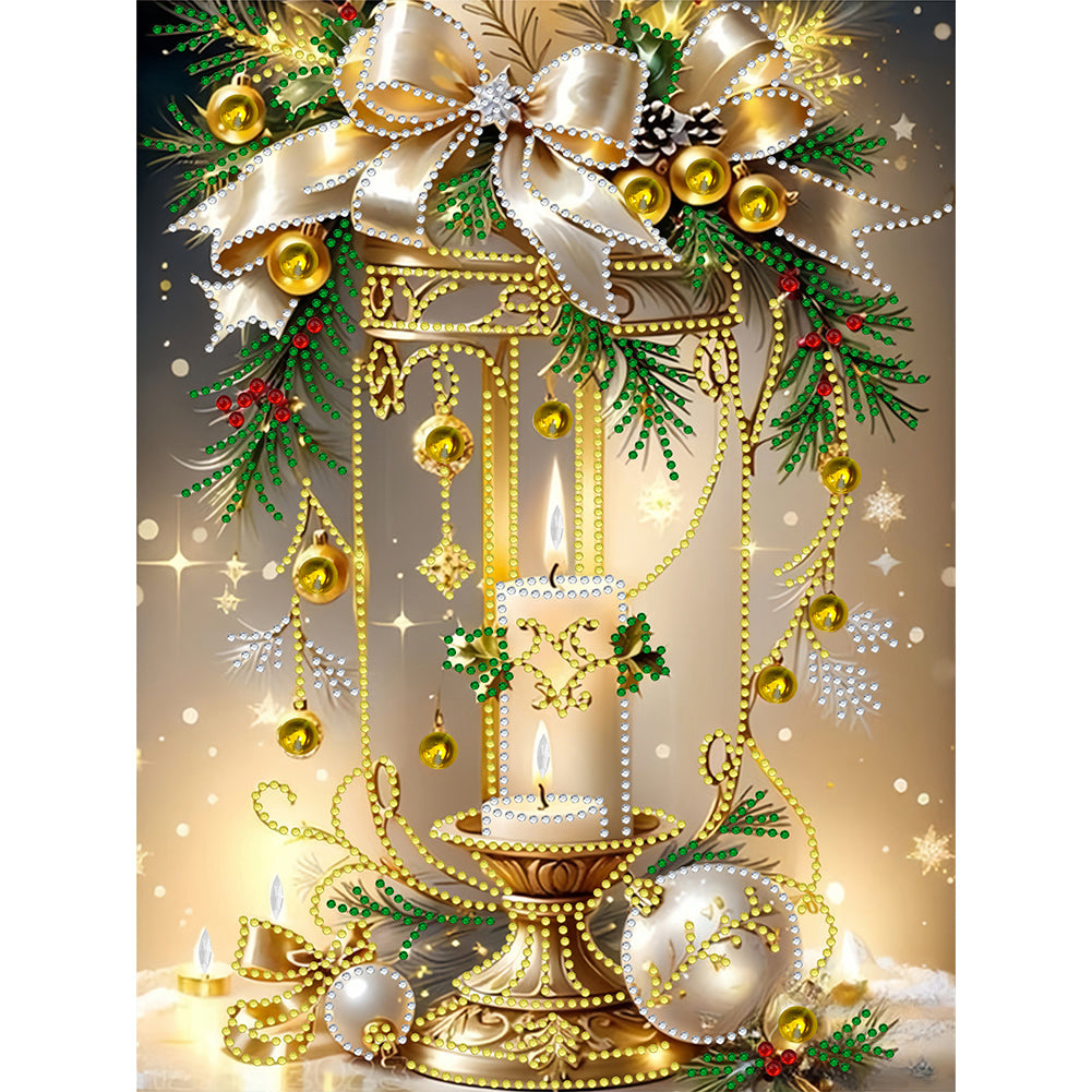 Diamond Painting - Partial Special Shaped - Christmas atmosphere candles (30*40CM)