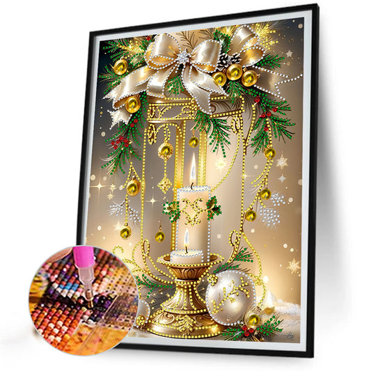 Diamond Painting - Partial Special Shaped - Christmas atmosphere candles (30*40CM)