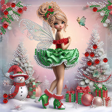 Load image into Gallery viewer, Diamond Painting - Partial Special Shaped - Christmas elf girl (30*30CM)
