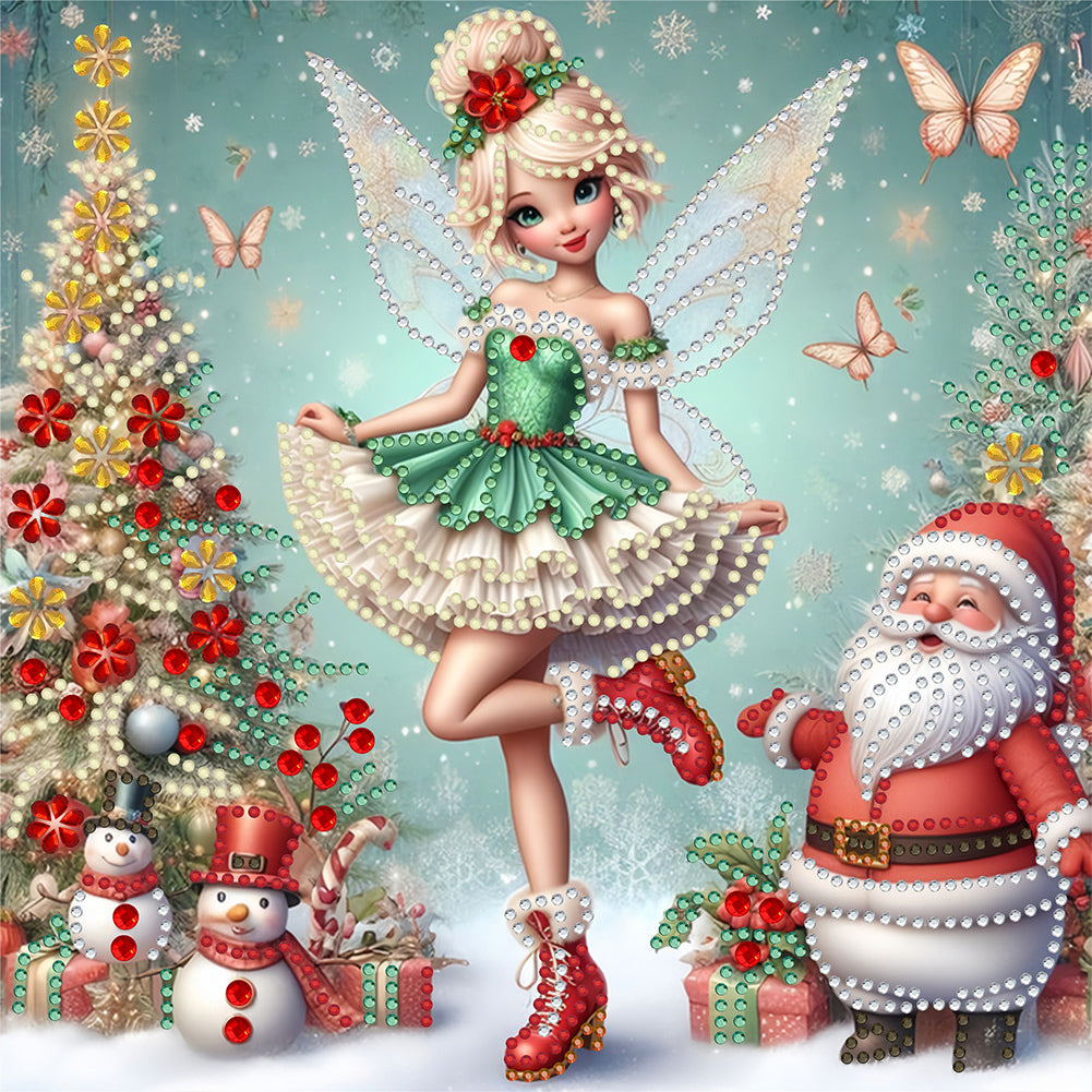 Diamond Painting - Partial Special Shaped - Christmas elf girl (30*30CM)