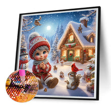 Load image into Gallery viewer, Diamond Painting - Partial Special Shaped - Christmas atmosphere child (30*30CM)
