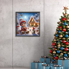 Load image into Gallery viewer, Diamond Painting - Partial Special Shaped - Christmas atmosphere child (30*30CM)
