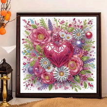 Load image into Gallery viewer, Diamond Painting - Partial Special Shaped - Flowers and hearts (30*30CM)
