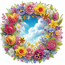 Load image into Gallery viewer, Diamond Painting - Partial Special Shaped - Wreath and blue sky (30*30CM)
