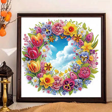 Load image into Gallery viewer, Diamond Painting - Partial Special Shaped - Wreath and blue sky (30*30CM)
