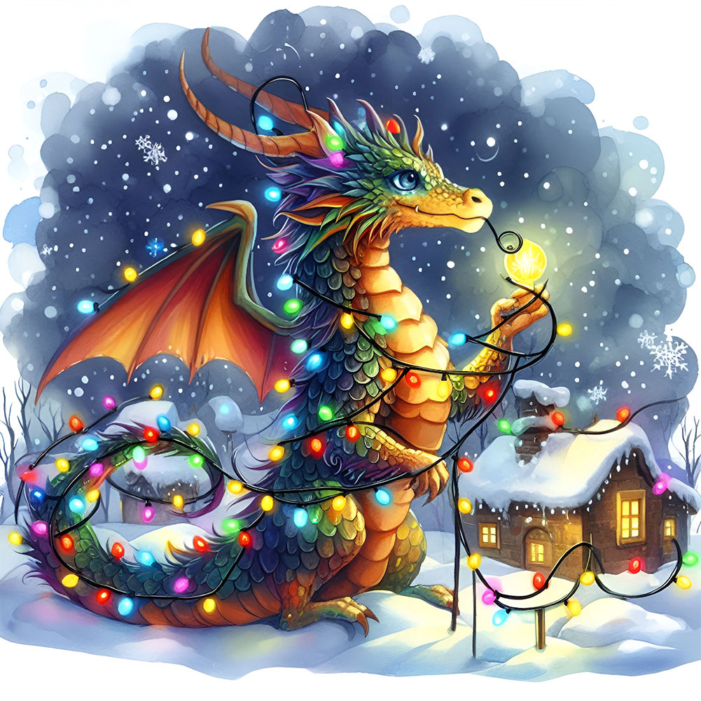 Diamond Painting - Full Round - Dragon and igloo (40*40CM)