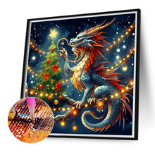 Load image into Gallery viewer, Diamond Painting - Full Round - Dragon and Christmas tree (40*40CM)
